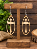 Custom Wooden Cross Earrings