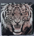 Slate custom engraved coaster set of 4 with Tiger design