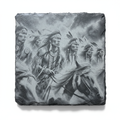Slate Coaster with American indian Scene set of 4